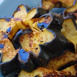 baked Acorn Squash with cinnamon and balsamic vinegar