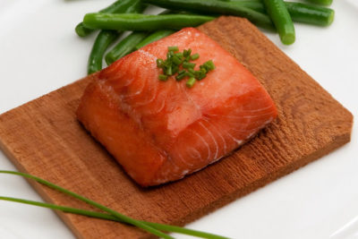 6 oz wild salmon contains 34g protein.